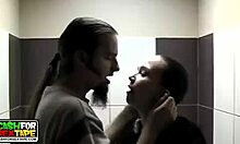 Jaunty gal with cute tat flashing her twat