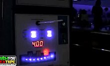 Jaunty gal with cute tat flashing her twat