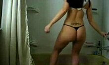 Skinny Brunette Cutie In Thong Dancing, Gorgeous Butt About To Be Slammed!