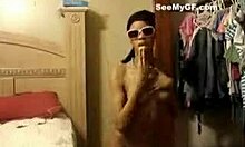 dark stylish girlfriend proudly shows gorgeous booty on webcam