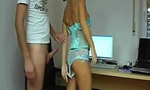 beautiful petite chick with glasses gets fucked