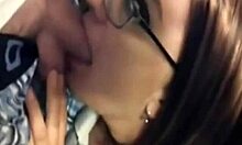 Sweetie getting fully fed with sperm during oral sex