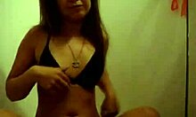 Brunette shows amazing ass in bathroom