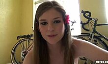 Get a Sneak Peek of Teen Brunette's Solo Dildo Play