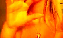 Light-haired amateur girlfriend checks depth of her vagina