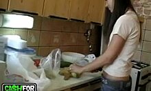 Tanned Young Babe Shows Shaved Pussy In Restaurant Toilet