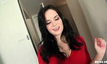 dark-haired bimbo getting rammed in her tighter hole