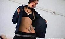 Rock chick with tattoos fantasizes about sex while fingering herself