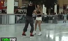 sexy girlfriend with trimmed pussy receives blowjob and hard sideways fucking.