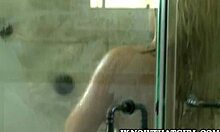 Blonde Rides Reverse In Bathroom Encounter