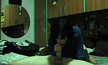 Beautiful Brunette Gives Handjob and Blowjob to Big Wang