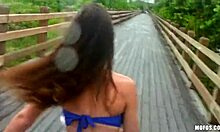 I finger her asshole on the street