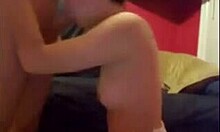 Blonde skank eagerly swallows sticky cum on webcam