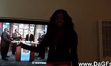 dark gf spreads cunt for big dildo in homemade tape