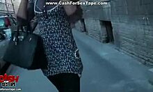 Blue-eyed brunette has oral and anal sex with public couple