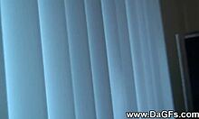 dark gf spreads cunt for big dildo in homemade tape