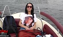 Yachting Vid Of Black-Haired Bimbo Flashing Her Holes