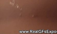 Amateur couple in golden mask gets intimate very hard