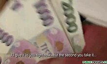 Bimbo strips panties for behind ramming