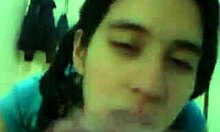 S sexy latina sucks cock and eats all the cum