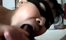 Masked Babe Sucks Hung Cock!