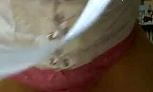 Curvy Brunette in White Shirt Teases Deeply