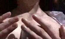 red-haired bimbo on purple bed