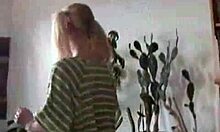 Blondie with Pigtails Undressing Small Tits on Webcam