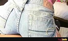 Yo, watch this busty babe mess around with a lucky dude! 😜