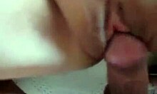 Hunk Spreading Cute Girl's Shaved Pussy for POV Fucking