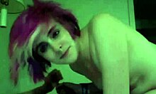 Colorful Bimbo Teases with Her Lips During Steamy Oral Play