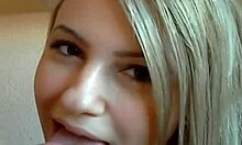 Blonde Teen Sucks Big Cock and Swallows Spunk!