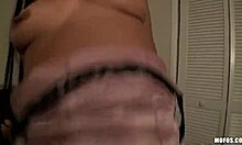 Big Cock for POV sex for saggy boobed babe in stockings