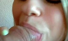 Blonde Teen Sucks Big Cock and Swallows Spunk!