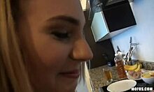 girlfriend jerks and sucks on cam in bed