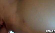 horny brunette rides cock and moans in the sun