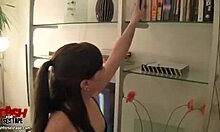 Pierced brunette licks penis like ice cream 😋