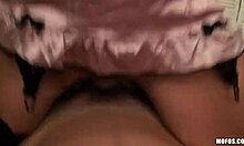 Big Cock for POV sex for saggy boobed babe in stockings