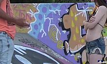 Freaky teen blows victor bloom's cock outdoors!