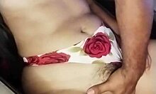 Latina prostitute sucks dick while pervert masturbates her big tits 😏