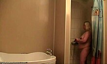 Fat Blonde Showers Curvy Body