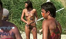 dude, check this horny beach routine with sexy naked babes and big tits! 🏖️