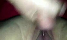 watch the perfect shaved pussy get creampied in intense close-up