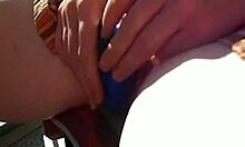 Hot Masturbation With Lovely Hoe Rubbing Her Clitoris On Balcony Close-Up