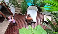 I'm meeting Elisa Sanches for my first big tits scene with Hector Vanille.