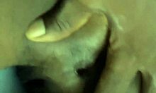 Jerking off while staring at my ebony girlfriend's stunning body, damn she's hot.