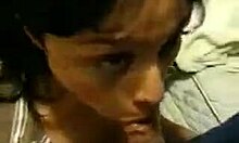 a hot little 18+ latina gets on her knees and sucks a cock like crazy