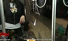 feeling the intense pounding in her butt, the salacious brunette teen moans with pleasure