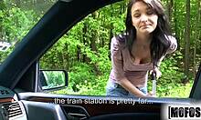 Belle Claire, Stranded Teen With Natural Tits, Gets Cumshot