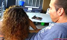 Hot MILF Surprised Step Brother Masturbating and FUCKED Him Hard